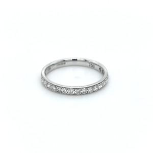 18ct White Gold 0.50ct Pavé Set Diamond Milgrain Edged Wedding Ring murray co jewellers belfast
