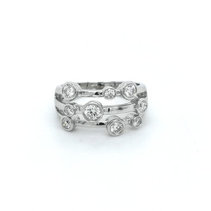 Platinum 0.72ct Rub Over Set Diamond Bubble Ring murray co jewellers belfast