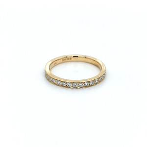 18ct Yellow Gold 0.35ct Pavé Set Diamond Milgrain Wedding Ring murray co jewellers belfast