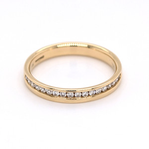 18ct Yellow Gold 0.18ct Diamond Off Set Channel Set Wedding Ring murray co jewellers belfast