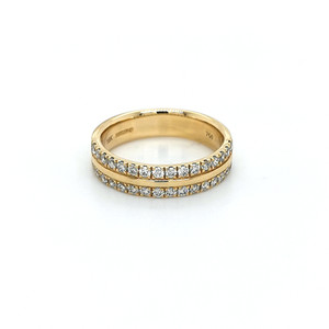 18ct Yellow Gold 0.51ct Double Row Diamond Wedding Ring murray co jewellers belfast