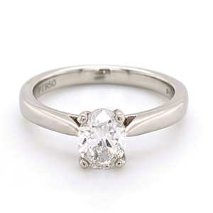 Platinum 0.81ct Oval Diamond Solitaire Engagement Ring murray co jewellers belfast