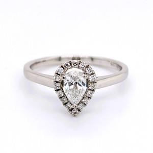 Platinum 0.45ct Pear Diamond Cluster Engagement Ring murray co jewellers belfast
