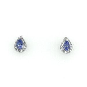 9ct White Gold 0.42ct Tanzanite & 0.18ct Diamond Cluster Earrings murray co jewellers belfast 9ct White Gold 0.42ct Tanzanite & 0.18ct Diamond Cluster Earrings murray co jewellers belfast