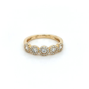18ct Yellow Gold 0.50ct Diamond 5 Circle Cluster Eternity Ring murray co jewellers belfast
