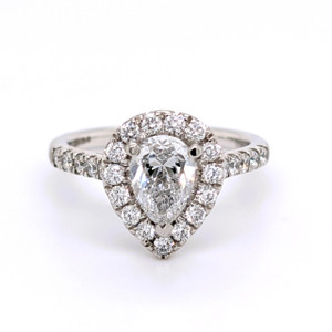 Platinum 1.45ct Pear Diamond Cluster Engagement Ring murray co jewellers belfast