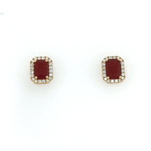 14ct Yellow Gold 1.90ct Ruby & 0.30ct Diamond Earrings murray co jewellers belfast 14ct Yellow Gold 1.90ct Ruby & 0.30ct Diamond Earrings murray co jewellers belfast