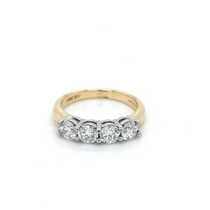 18ct yellow gold and platinum 1.20ct 4 stone diamond eternity ring murray co jewellers belfast