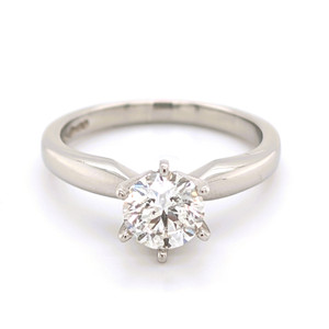 Platinum 0.80ct Round Brilliant Diamond Solitaire Ring murray co jewellers belfast
