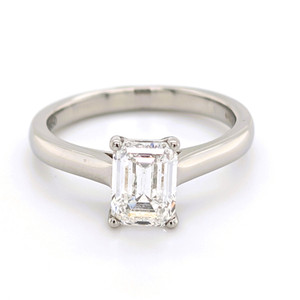 Platinum 1.50ct Emerald Cut Diamond Solitaire Ring murray co jewellers belfast