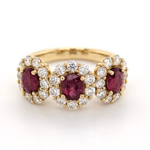 18ct Yellow Gold 1.60ct Burmese Ruby & 1.16ct Diamond Ring murray co jewellers belfast