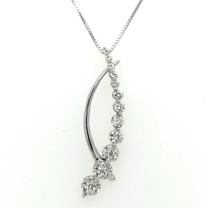 18ct White Gold 0.50ct Diamond Fancy Bar Pendant murray co jewellers belfast