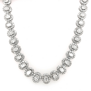 18ct White Gold 16.46ct Oval Diamond Halo Necklet murray co jewellers belfast 18ct White Gold 16.46ct Oval Diamond Halo Necklet murray co jewellers belfast