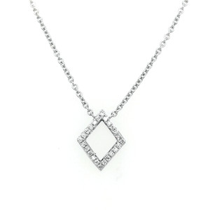 18ct White Gold 0.08ct Diamond Open Marquise Pendant murray co jewellers belfast