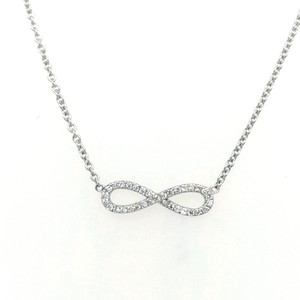 18ct White Gold 0.11ct Diamond Infinity Pendant murray co jewellers belfast