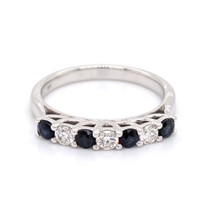 18ct White Gold 0.50ct Sapphire & 0.24ct Diamond Eternity Ring murray co jewellers belfast
