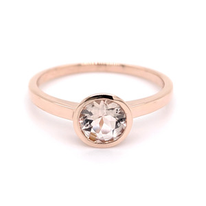 9ct Rose Gold 0.65ct Morganite Rub Over Set Solitaire Ring murray co jewellers belfast engagement rings wedding rings gemstone rings