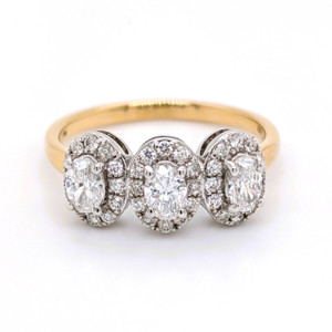 18ct Yellow Gold 0.87ct Diamond Triple Oval Cluster Ring murray co jewellers belfast 18ct Yellow Gold 0.87ct Diamond Triple Oval Cluster Ring murray co jewellers belfast