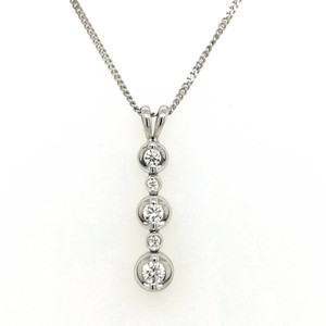 18ct White Gold 0.15ct Diamond Triple Drop Pendant murray co jewellers belfast