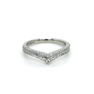 Platinum 0.36ct Diamond Double Row V Shaped Wedding Ring murray co jewellers belfast