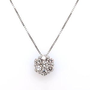 Platinum 1.00ct Diamond 7 Stone Cluster Pendant murray co jewellers belfast