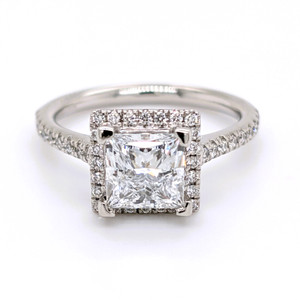 Platinum 1.74ct Lab Grown Princess Cut Diamond Cluster Ring murray co jewellers belfast