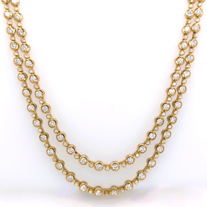 18ct Yellow Gold 5.25ct Diamond Double Row Necklace murray co jewellery belfast