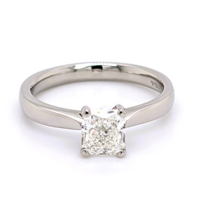 Platinum 1.10ct Radiant Cut Diamond Solitaire Ring murray co jewellers belfast