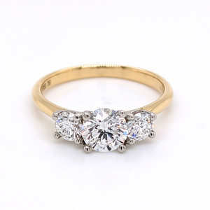 18ct Yellow Gold 1.30ct Round Brilliant Diamond 3 Stone Ring murray co jewellers belfast gia certified 18ct Yellow Gold 1.30ct Round Brilliant Diamond 3 Stone Ring murray co jewellers belfast gia certified