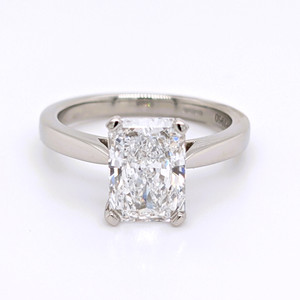 Platinum 2.71ct Lab Grown Radiant Diamond Solitaire Ring murray co jewellers belfast