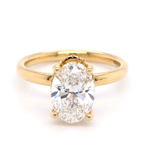 18ct Yellow Gold 2.13ct Lab Grown Oval Hidden Halo Solitaire Ring murray co jewellers belfast