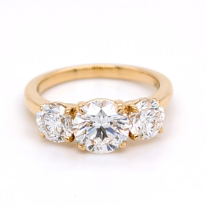 18ct Yellow Gold 3.00ct Lab Grown Diamond 3 Stone Ring murray co jewellers belfast