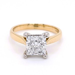 18ct Yellow Gold 2.03ct Lab Grown Princess Cut Diamond Solitaire Ring murray co jewellers belfast
