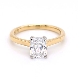 18ct Yellow Gold 1.28ct Radiant Cut Diamond Solitaire Ring murray co jewellers belfast