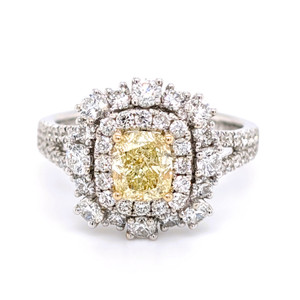 18ct White Gold 1.01ct Yellow Diamond & 1.16ct Diamond Cluster Ring murray co jewellers belfast engagement rings wedding rings gemstone rings jewellery