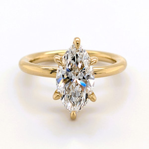 18ct Yellow Gold 2.10ct Lab Grown Marquise Diamond Hidden Halo Solitaire Ring murray co jewellers belfast engagement rings