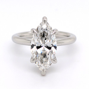Platinum 3.10ct Lab Grown Marquise Diamond Hidden Halo Solitaire Ring murray co jewellers belfast engagement rings