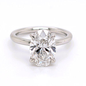 Platinum 3.10ct Lab Grown Oval Diamond Hidden Halo Solitaire Ring murray co jewellers belfast engagement rings