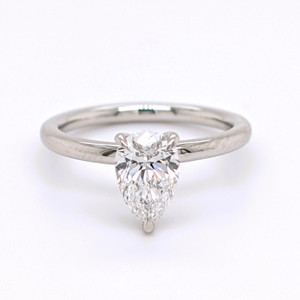 Platinum 1.11ct Lab Grown Pear Diamond Hidden Halo Solitaire Ring murray co jewellers belfast engagement rings