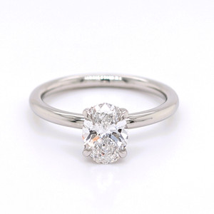 Platinum 1.14ct Lab Grown Oval Diamond Hidden Halo Solitaire Ring murray co jewellers belfast engagement rings