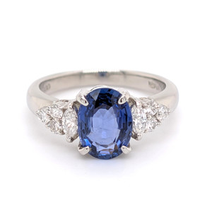 Platinum 2.01ct Oval Sapphire & 0.35ct Diamond Ring murray co jewellers belfast sapphire rings engagement rings