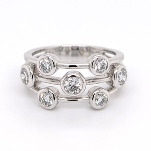 Platinum 1.06ct Lab Grown Diamond Rub Over Set Bubble Ring murray co jewellers belfast
