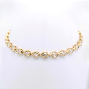 9ct Yellow Gold 4.53ct Lab Grown Pear Diamond Rub Over Bracelet murray co jewellers belfast