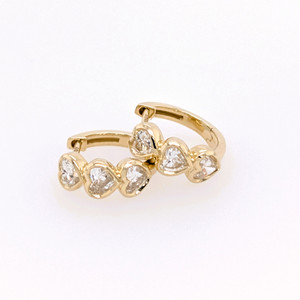 9ct Yellow Gold 0.90ct Lab Grown Heart Diamond Huggie Hoop Earrings murray co jewellers belfast