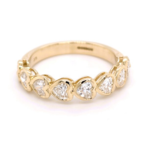 9ct Yellow Gold 1.10ct Lab Grown Heart Diamond Eternity Ring murray co jewellers belfast