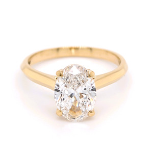 18ct Yellow Gold 2.06ct Lab Grown Oval Diamond Solitaire Ring murray co jewellers belfast