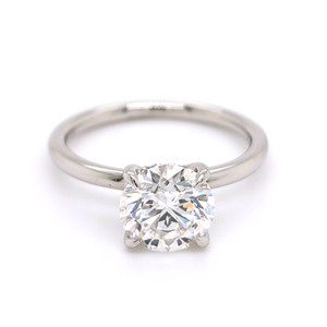 Platinum 2.15ct Lab Grown Round Brilliant Diamond Hidden Halo Solitaire Ring murray co jewellers belfast