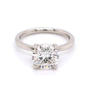 Platinum 2.10ct Lab Grown Round Brilliant Diamond Hidden Halo Solitaire Ring murray co jewellers belfast engagement rings