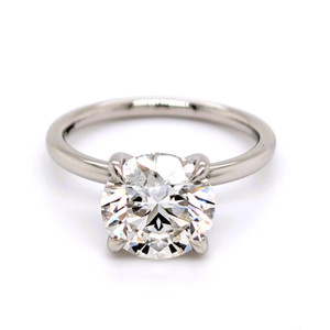 Platinum 3.17ct Lab Grown Round Brilliant Diamond Hidden Halo Solitaire Ring murray co jewellers belfast engagement rings