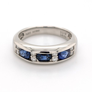 Platinum 1.06ct Sapphire & 0.16ct Diamond Channel Set Ring murray co jewellers belfast